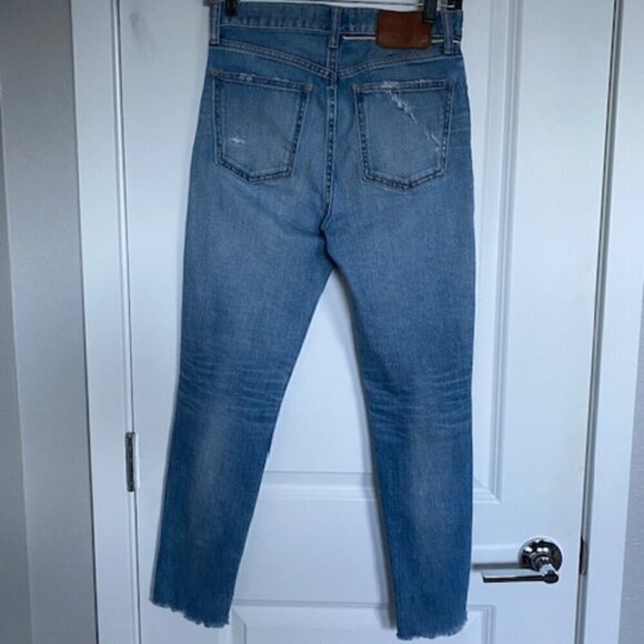 MOUSSY Vintage MV Mid Rise Tapered Leg Distressed Stretch Denim Blue Jeans Sz 26 - Picture 4 of 16